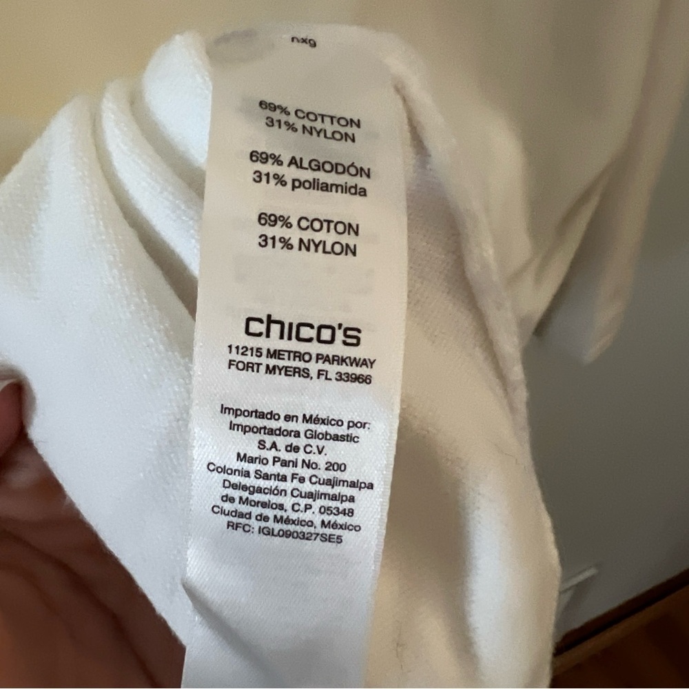 Chico's White Sweater with Silver Embellishments - Picture 8 of 9